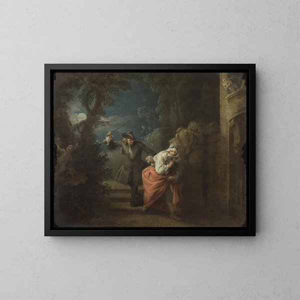 The Cuckold Beaten and Content - Jean-Baptiste Pater — framed artwork on a wall