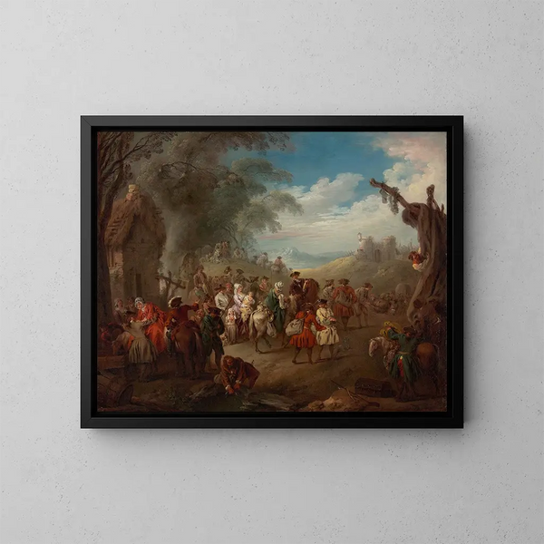 Troupes en marche - Jean-Baptiste Pater — cuadro enmarcado en la pared