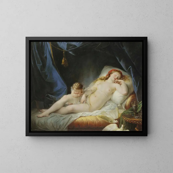 Venus Sleeping - Jean-Baptiste Regnault — framed artwork on a wall