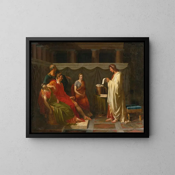 Virgile leyendo su Eneida ante Augusto - Jean-Bruno Gassies — cuadro enmarcado en la pared