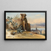 Ancient Ruins near Messina, Sicily - Jean-Charles Joseph Rémond — framed artwork on a wall