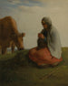 A shepherdess knitting - Jean-François Millet — artwork view