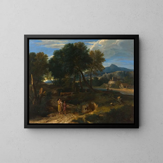 JeanFranois Millet - Pastorale avec un jeune ptre et une femme avec un enfant dans les bras.webp
