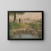 Niños de campesinos en el estanque de gansos - Jean-François Millet — cuadro enmarcado en la pared