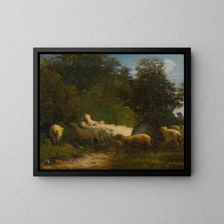 JeanFranois Millet - Sheep Grazing Along A Hedgerow.webp
