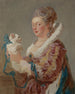 Una mujer con un perro - Jean-Honoré Fragonard — vista de la obra