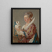 Una mujer con un perro - Jean-Honoré Fragonard — cuadro enmarcado en la pared