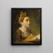 de una niña leyendo un libro - Jean-Honoré Fragonard — cuadro enmarcado en la pared