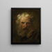Cabeza de un anciano - Jean-Honoré Fragonard — cuadro enmarcado en la pared