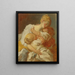 Los Besos maternos - Jean-Honoré Fragonard — cuadro enmarcado en la pared
