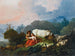 Pastoral landscape painting with a shepherd and a shepherdess resting - Jean-Honoré Fragonard — artwork view
