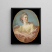 Retrato de una joven mujer - Jean-Honoré Fragonard — cuadro enmarcado en la pared