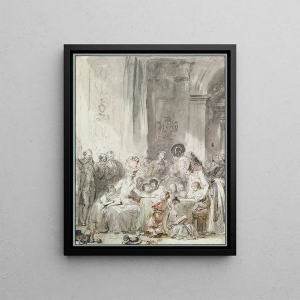 La Compétition - Jean-Honoré Fragonard — framed artwork on a wall