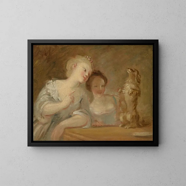 La Performance - Jean-Honoré Fragonard — framed artwork on a wall