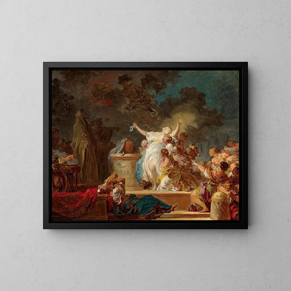 The sacrifice to the Minotaur - Jean-Honoré Fragonard — framed artwork on a wall