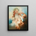 Three Putti Crowned with Flowers - Jean-Honoré Fragonard — framed artwork on a wall