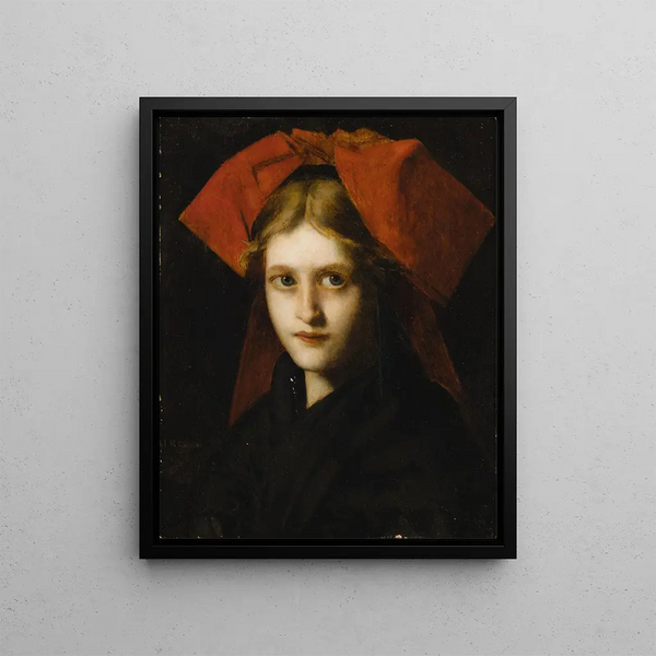 Young Alsatian Woman - Jean-Jacques Henner — framed artwork on a wall