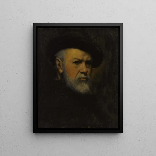 Self-portrait painting - Jean-Jacques Henner — framed artwork on a wall