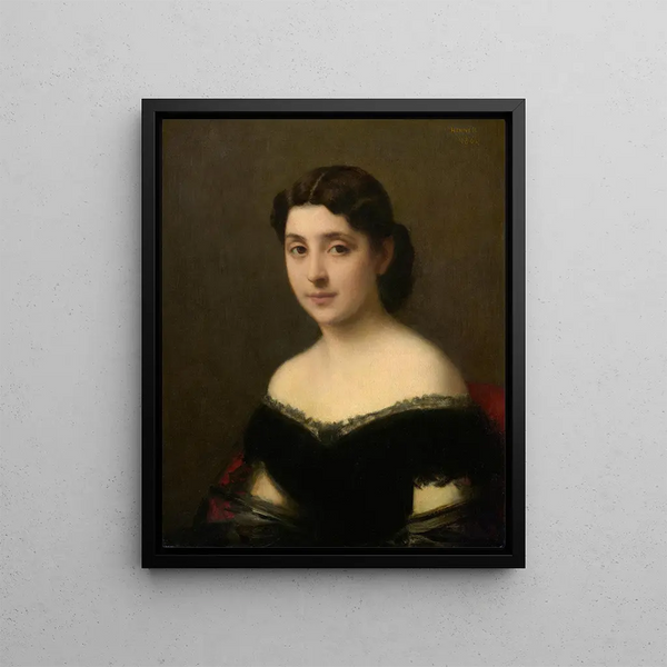 Retrato de una mujer - Jean-Jacques Henner — cuadro enmarcado en la pared