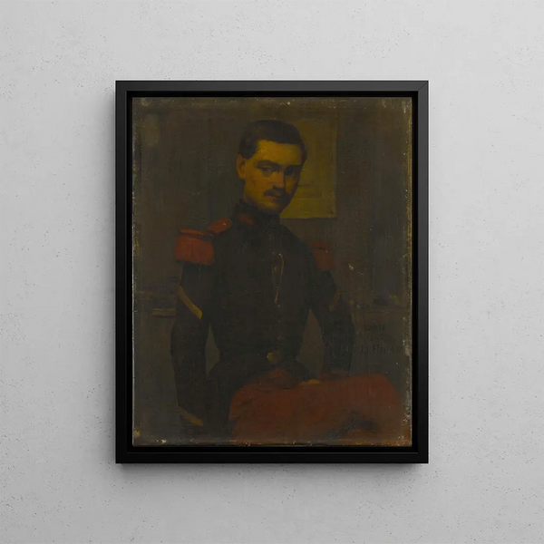 Retrato del Sargento Fourrier - Jean-Jacques Henner — cuadro enmarcado en la pared