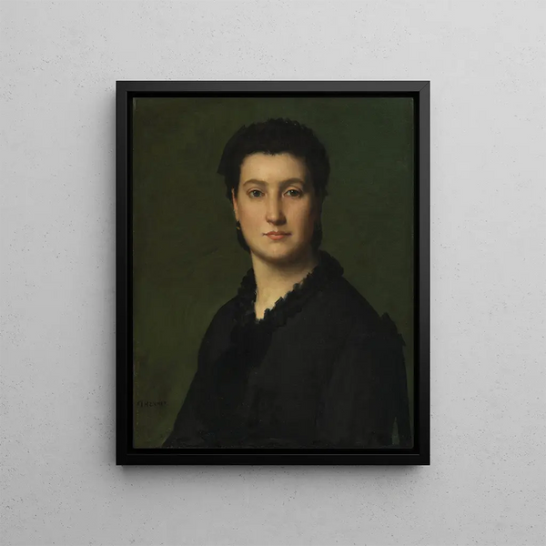 Retrato de mujer (Conflicto de casos) - Jean-Jacques Henner — cuadro enmarcado en la pared