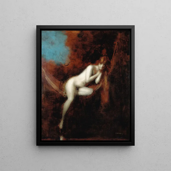 Sara la bañista - Jean-Jacques Henner — cuadro enmarcado en la pared