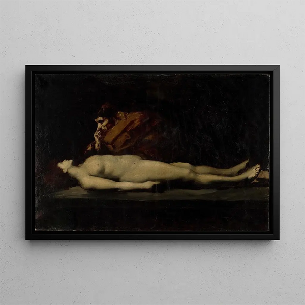 El levita de Efraím y su esposa muerta - Jean-Jacques Henner — cuadro enmarcado en la pared