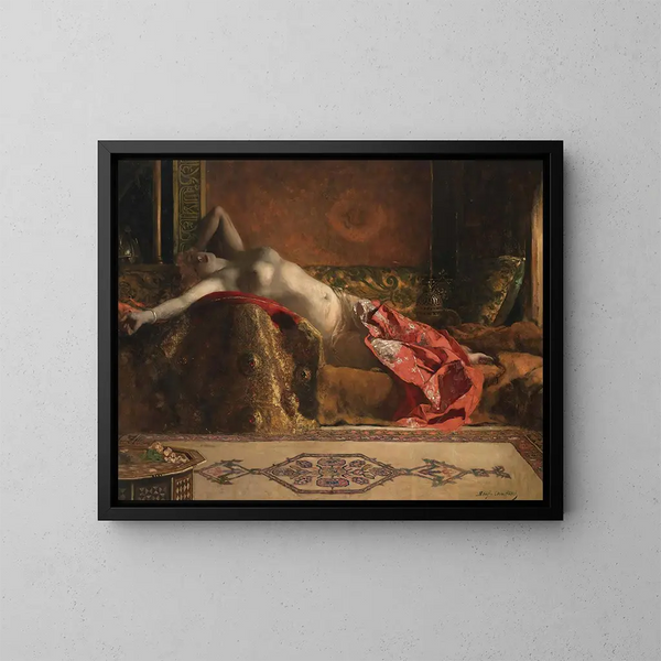 Odalisca tumbada - Jean-Joseph Benjamin-Constant — cuadro enmarcado en la pared