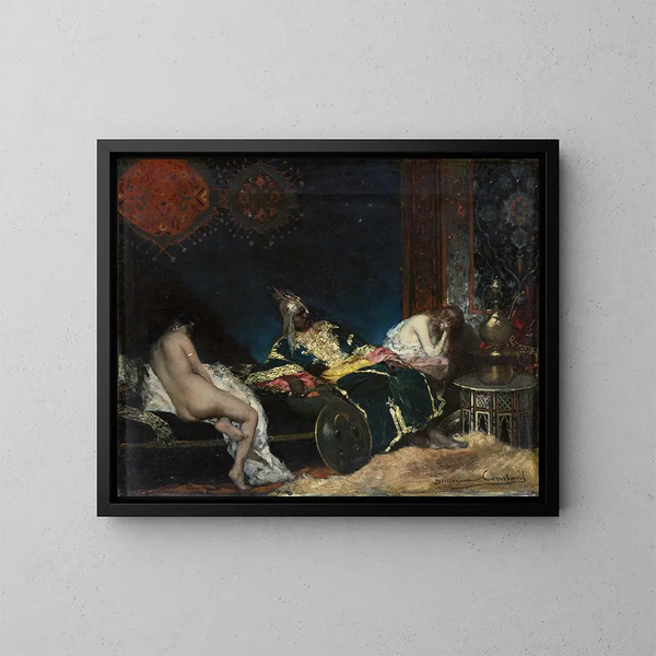 La concubina serbia - Jean-Joseph Benjamin-Constant — cuadro enmarcado en la pared