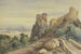 Ruinas de un castillo frente a un puente con dos hombres - Jean-Joseph-Bonaventure Laurens — vista de la obra