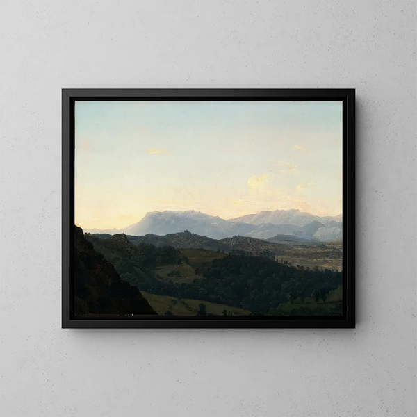 Les montagnes sabines - Jean-Joseph-Xavier Bidauld — framed artwork on a wall
