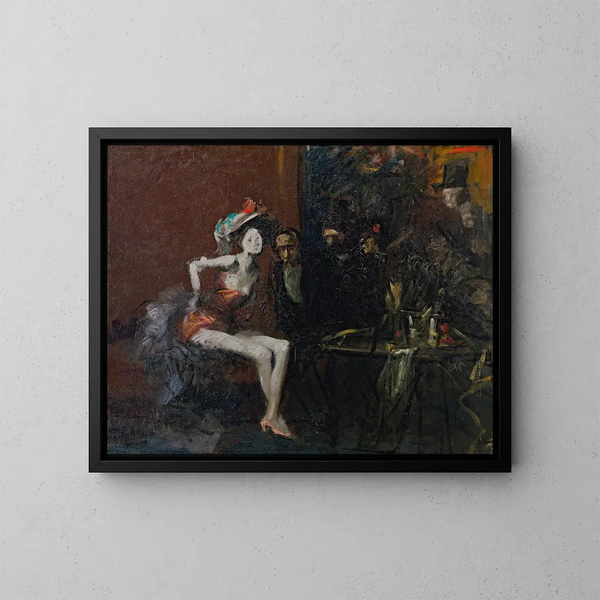 En El Café - Jean-Louis Forain — cuadro enmarcado en la pared