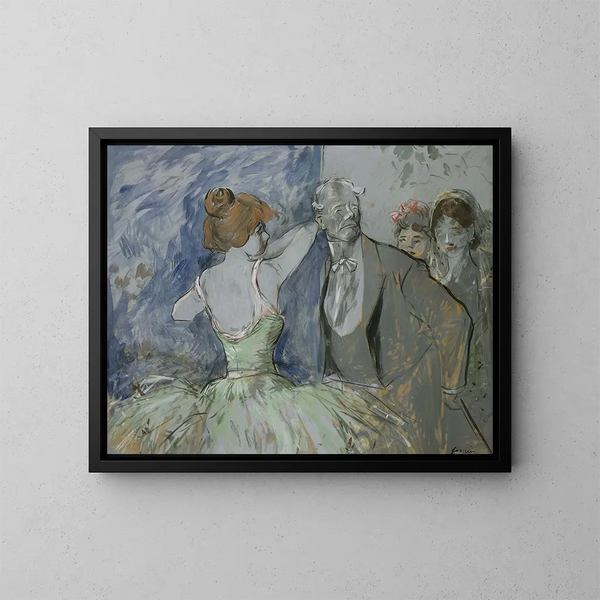 En los Bastidores - Jean-Louis Forain — cuadro enmarcado en la pared
