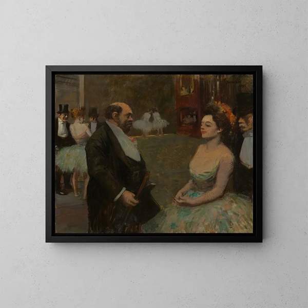 En los Bastidores - Jean-Louis Forain — cuadro enmarcado en la pared