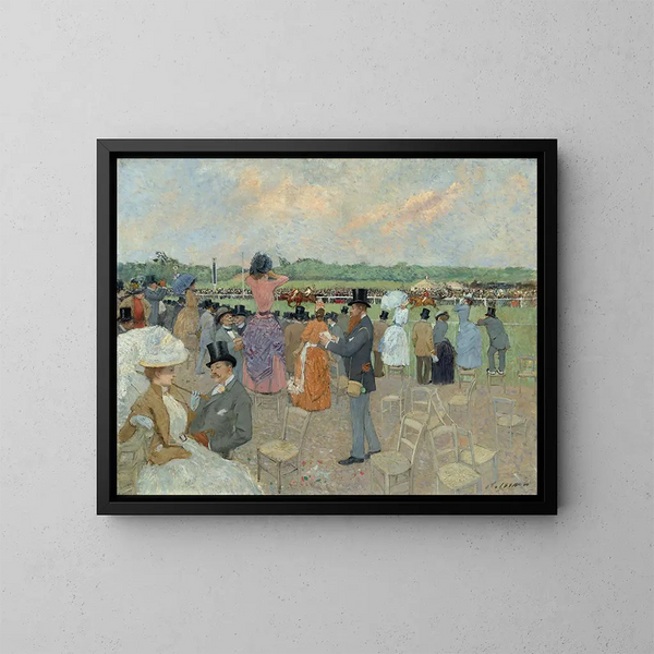 Les courses à Longchamp - Jean-Louis Forain — framed artwork on a wall