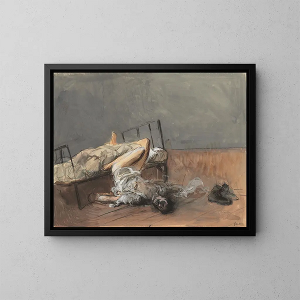 The Suicide - Jean-Louis Forain — framed artwork on a wall