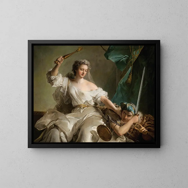 la Alegoría de la Justicia castigando la Injusticia 1737 - Jean-Marc Nattier — cuadro enmarcado en la pared