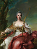 Madame Bergeret de Frouville como Diana - Jean-Marc Nattier — vista de la obra