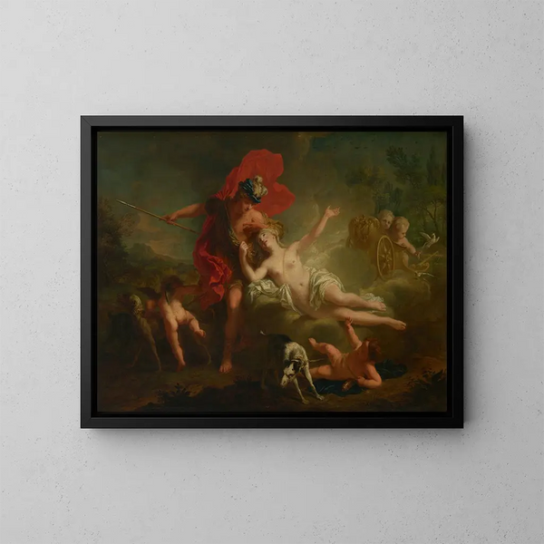 Venus y Adonis - Jean-Marc Nattier — cuadro enmarcado en la pared