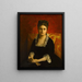 Retrato de mujer con vestido negro sosteniendo un guante - Jean-Paul Laurens — cuadro enmarcado en la pared