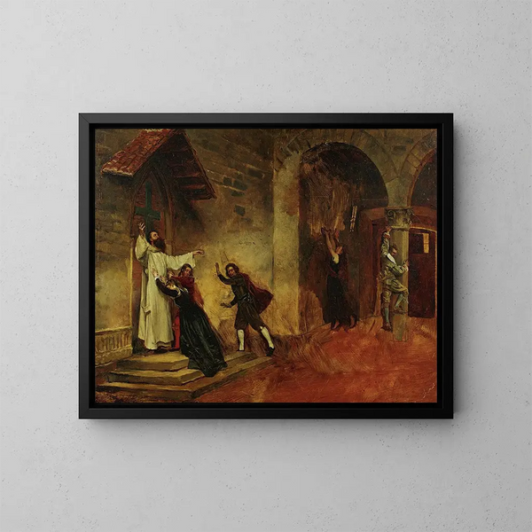 El Fuego - Jean-Paul Laurens — cuadro enmarcado en la pared