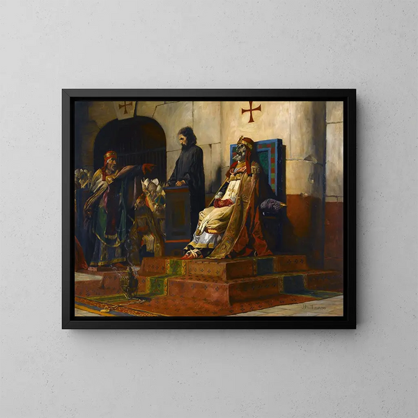 El Juicio del Papa Formoso - Jean-Paul Laurens — cuadro enmarcado en la pared