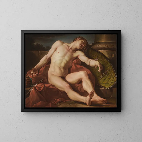 Un gladiador moribundo - Jean-Simon Berthélemy — cuadro enmarcado en la pared