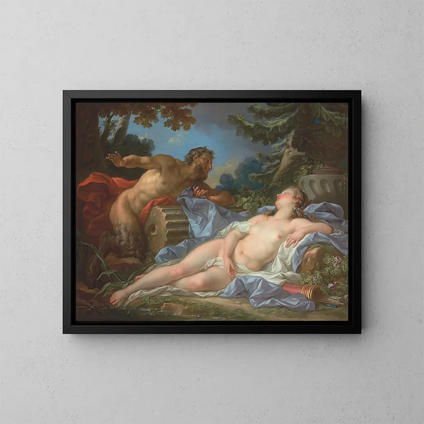 Júpiter y Antiope - Jean-Simon Berthélemy — cuadro enmarcado en la pared
