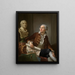 Retrato de un caballero con el busto de Denis Diderot - Jean-Simon Berthélemy — cuadro enmarcado en la pared