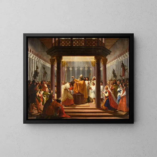 Bautismo de Clodoveo - Jean Alaux — cuadro enmarcado en la pared
