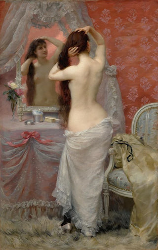 Jean Andr Rixens - Jeune Femme Nue Se Coiffant Dans Un Intrieur.webp