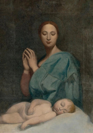 Jean Auguste Dominique Ingres - The Virgin With The Sleeping Infant Jesus.webp