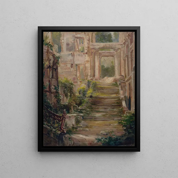 Jean Baptiste Edmond Allouard - Ruines du chteau de SaintCloud lescalier dhonneur.webp