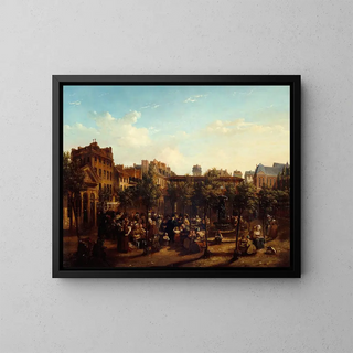 Jean Baptiste Lecoeur - Edme Champion 17641852 dit lhomme au petit manteau bleu distribuant de la soupe et du pain sur la place du march SaintMartin.webp